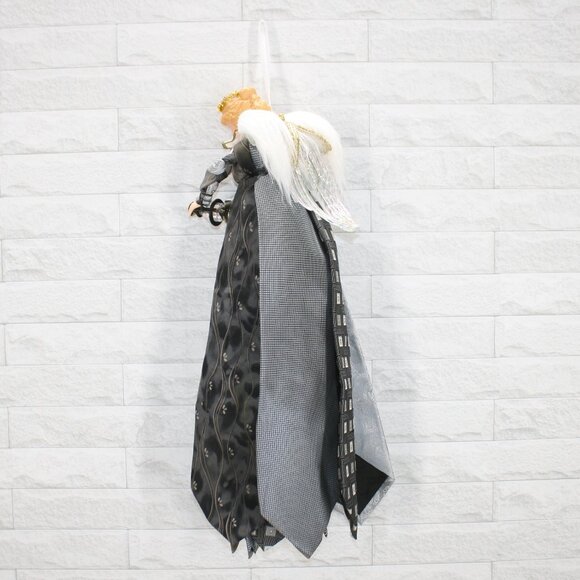 UPCYCLED Angel Necktie Tree Topper Table Centerpiece Christmas Decoration Grey - Picture 5 of 13